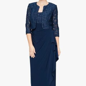 Alex Evenings Women's Empire Waist Bolero Jacket Dress